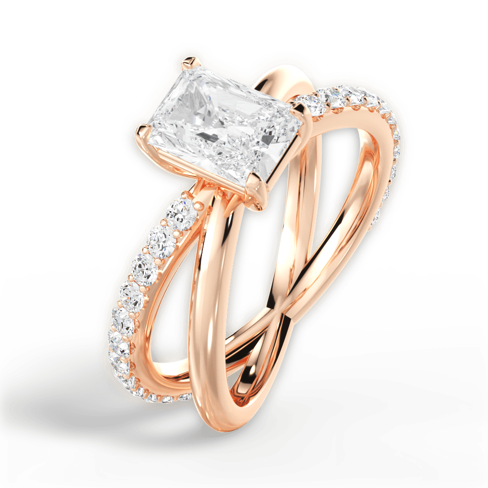 14kt Rose Gold/18kt Rose Gold/radiant/side