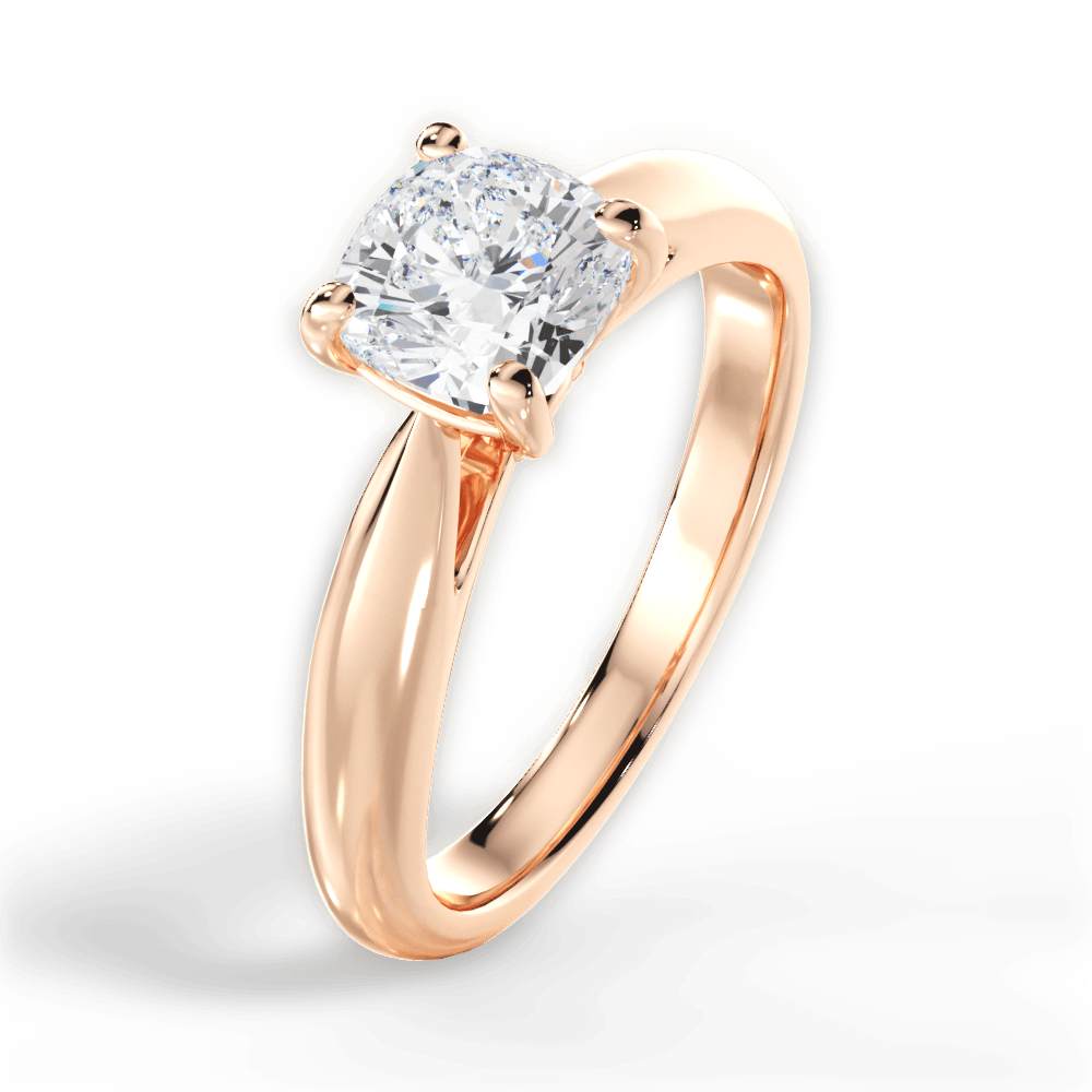 14kt Rose Gold/18kt Rose Gold/cushion/side