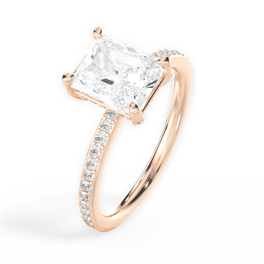 14kt Rose Gold/18kt Rose Gold/radiant/side