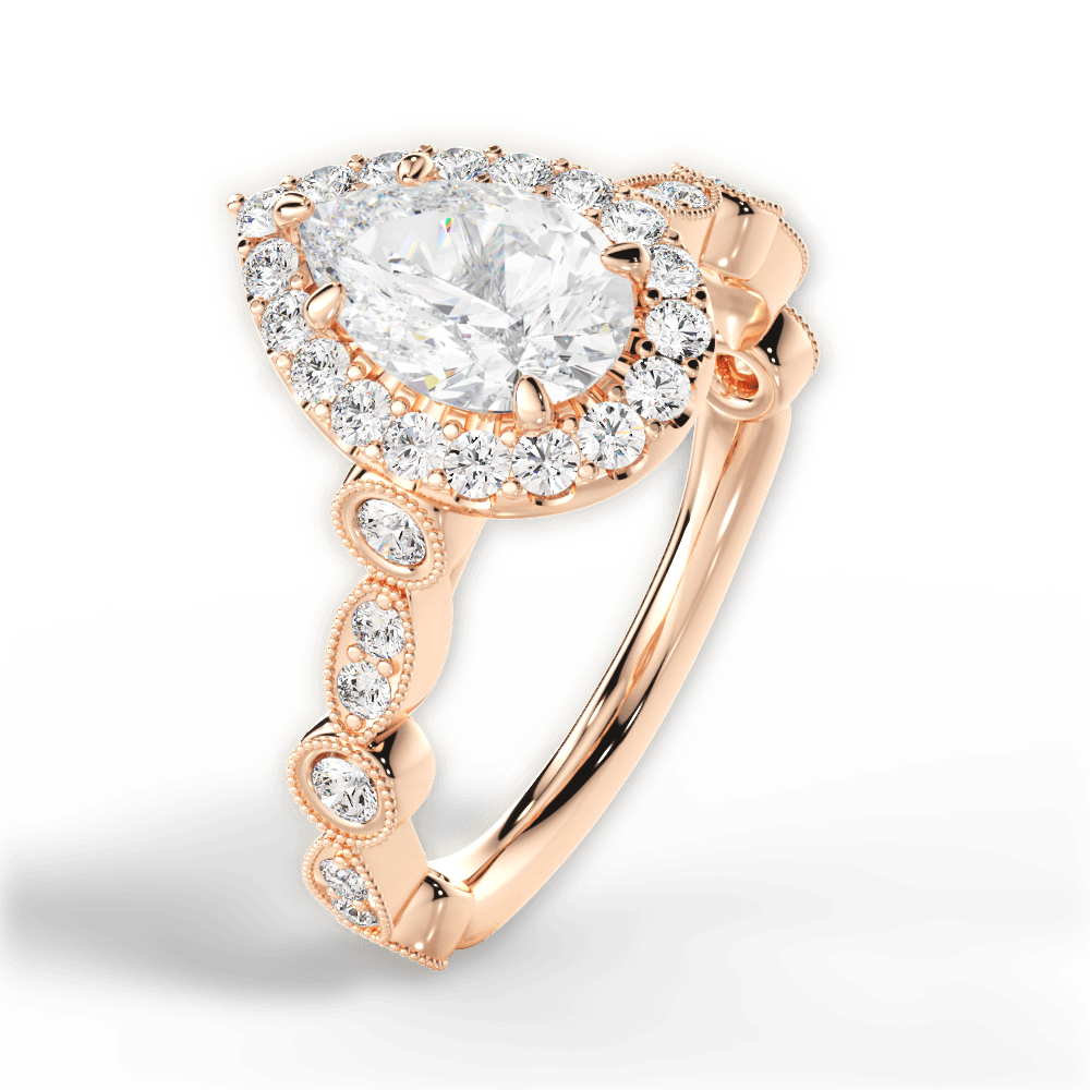 14kt Rose Gold/18kt Rose Gold/pear/side