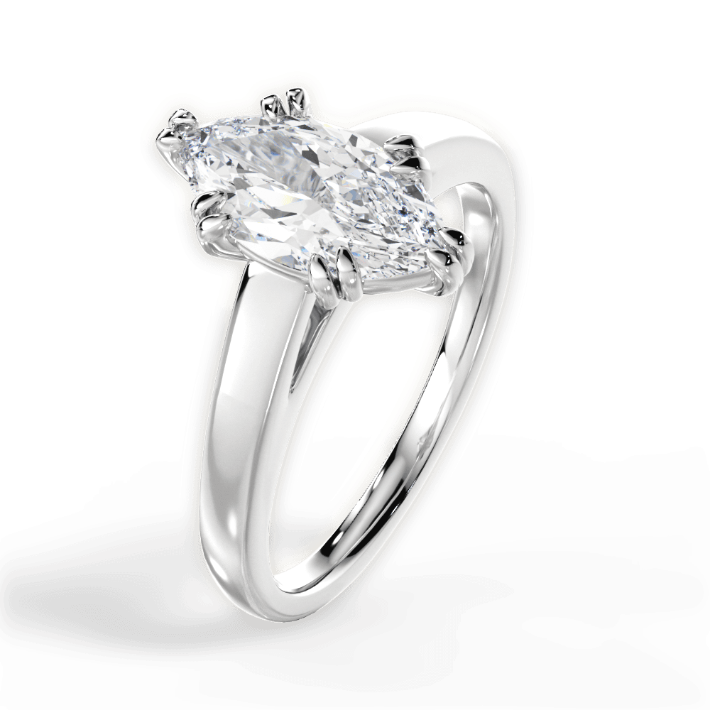 14kt White Gold/18kt White Gold/Platinum/marquise/side