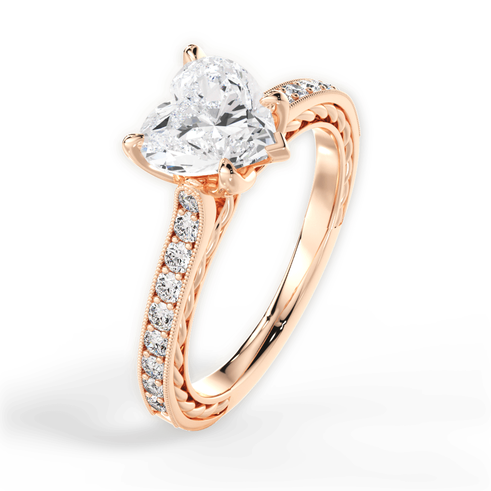 14kt Rose Gold/18kt Rose Gold/heart/side
