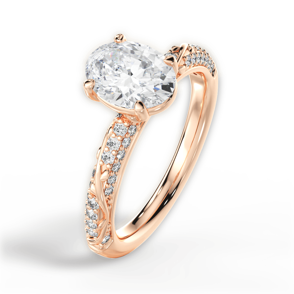 14kt Rose Gold/18kt Rose Gold/oval/side