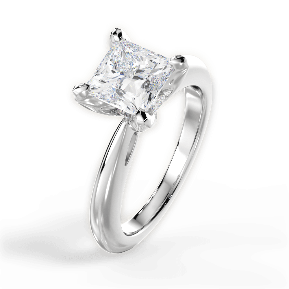 14kt White Gold/18kt White Gold/Platinum/princess/side