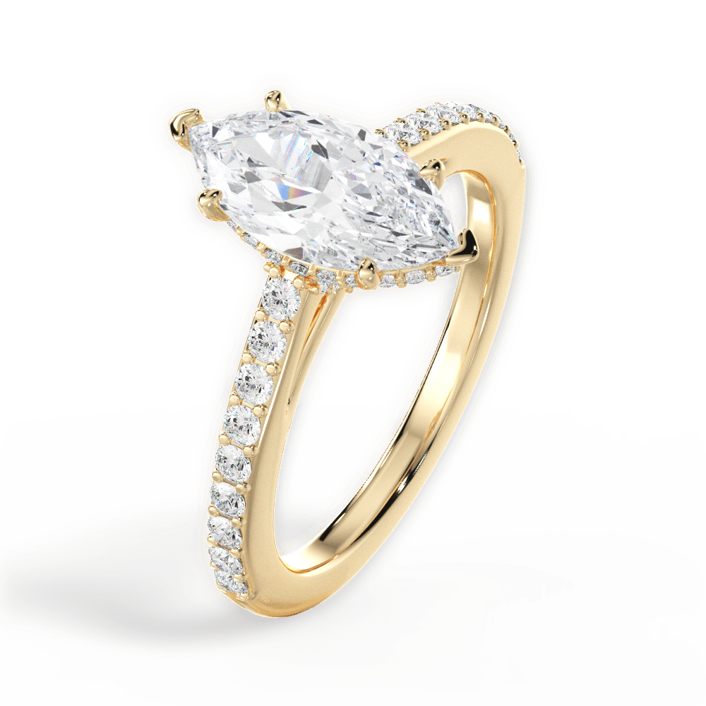 14kt Yellow Gold/18kt Yellow Gold/marquise/side