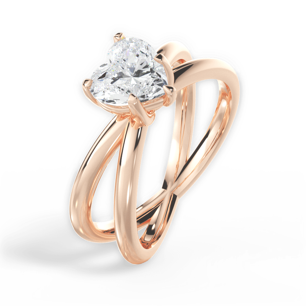 14kt Rose Gold/18kt Rose Gold/heart/side