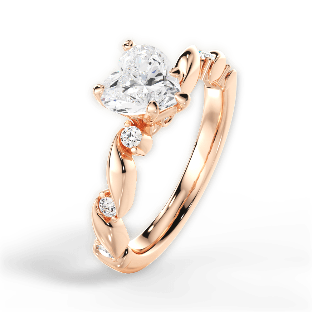 14kt Rose Gold/18kt Rose Gold/heart/side