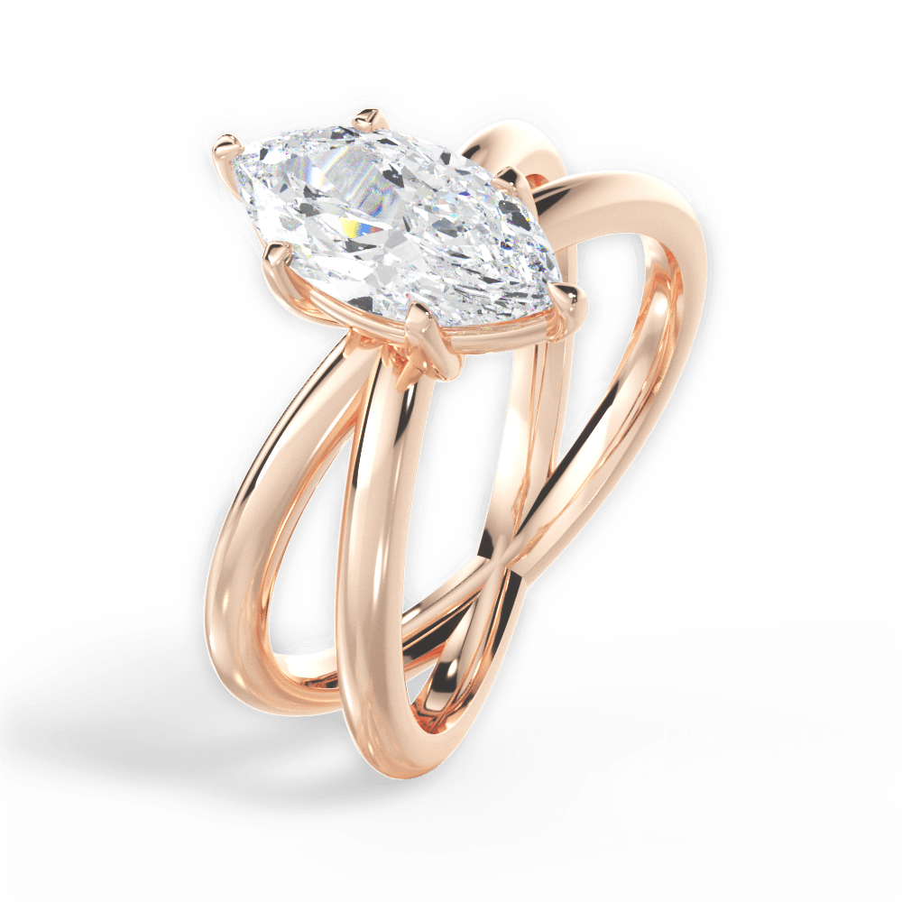 14kt Rose Gold/18kt Rose Gold/marquise/side