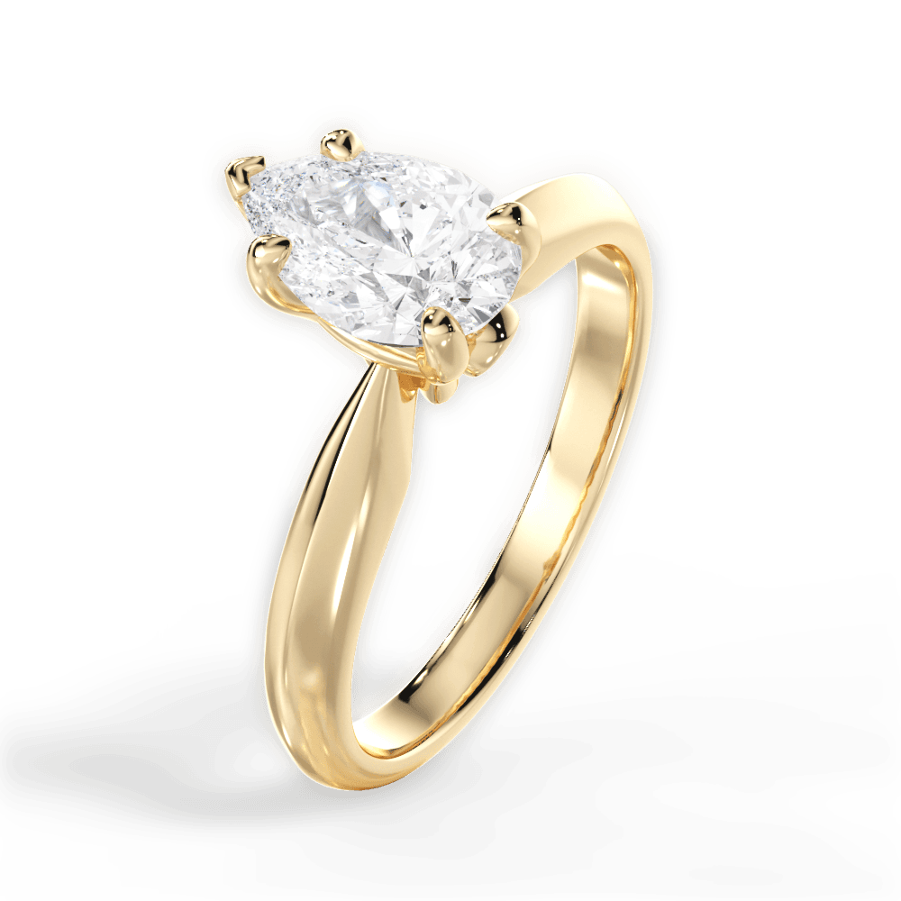 14kt Yellow Gold/18kt Yellow Gold/pear/side