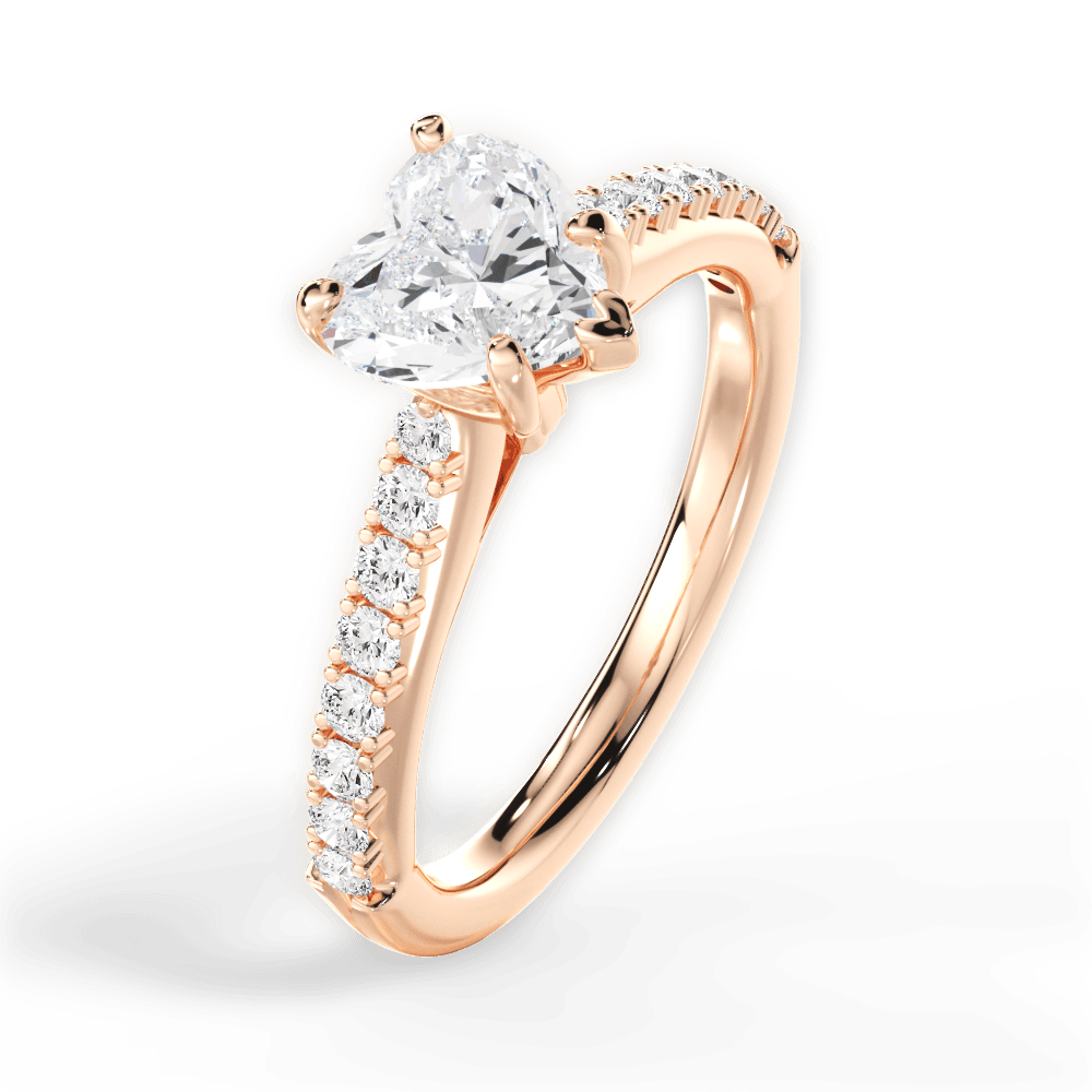 14kt Rose Gold/18kt Rose Gold/heart/side