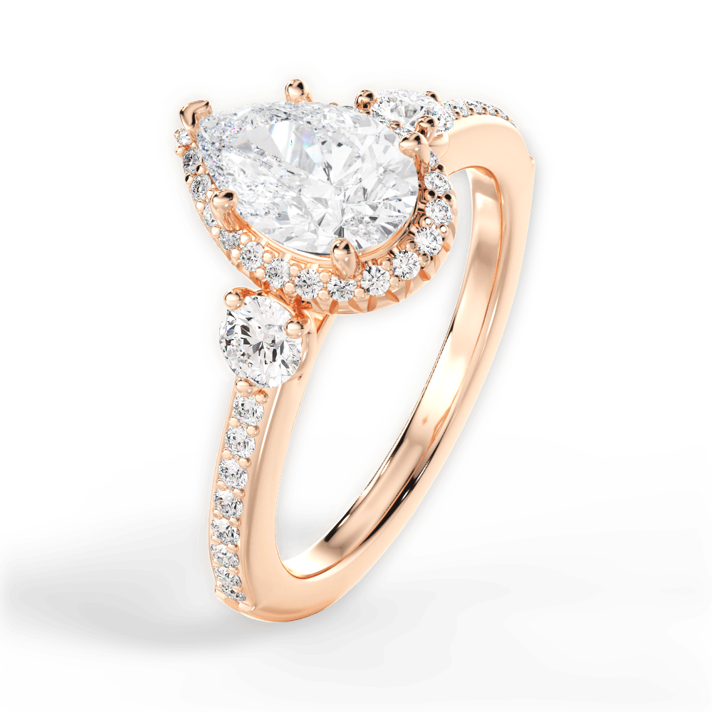 14kt Rose Gold/18kt Rose Gold/pear/side