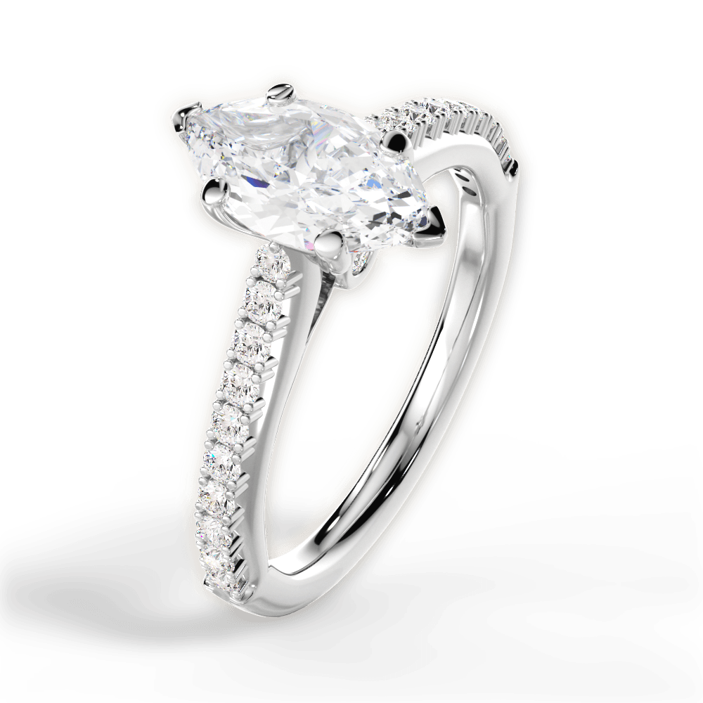 14kt White Gold/18kt White Gold/Platinum/marquise/side