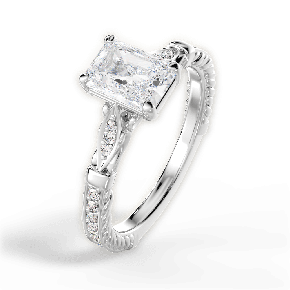 14kt White Gold/18kt White Gold/Platinum/radiant/side