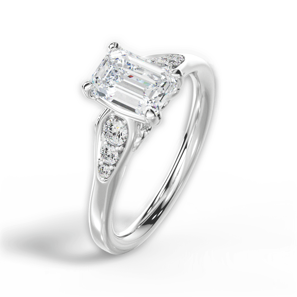 14kt White Gold/18kt White Gold/Platinum/emerald/side