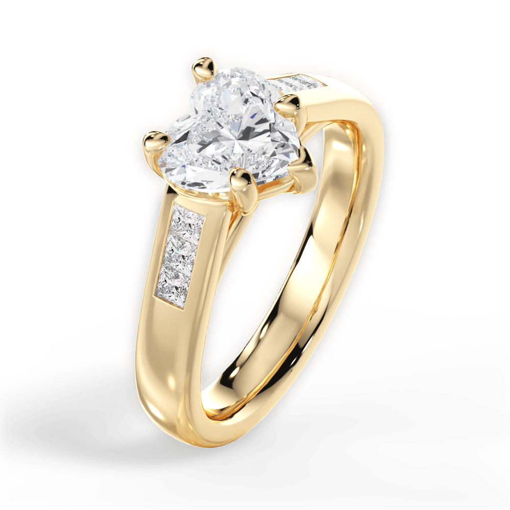 14kt Yellow Gold/18kt Yellow Gold/heart/side