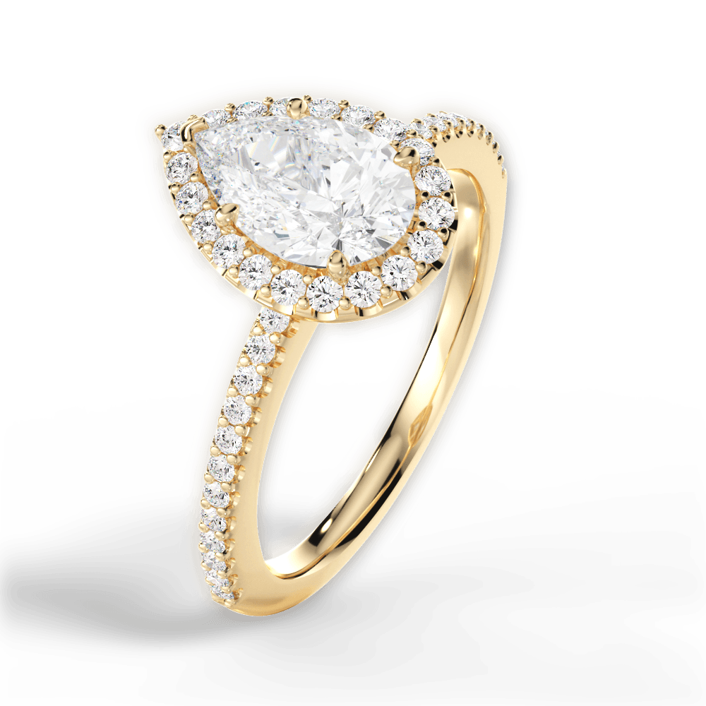 14kt Yellow Gold/18kt Yellow Gold/pear/side