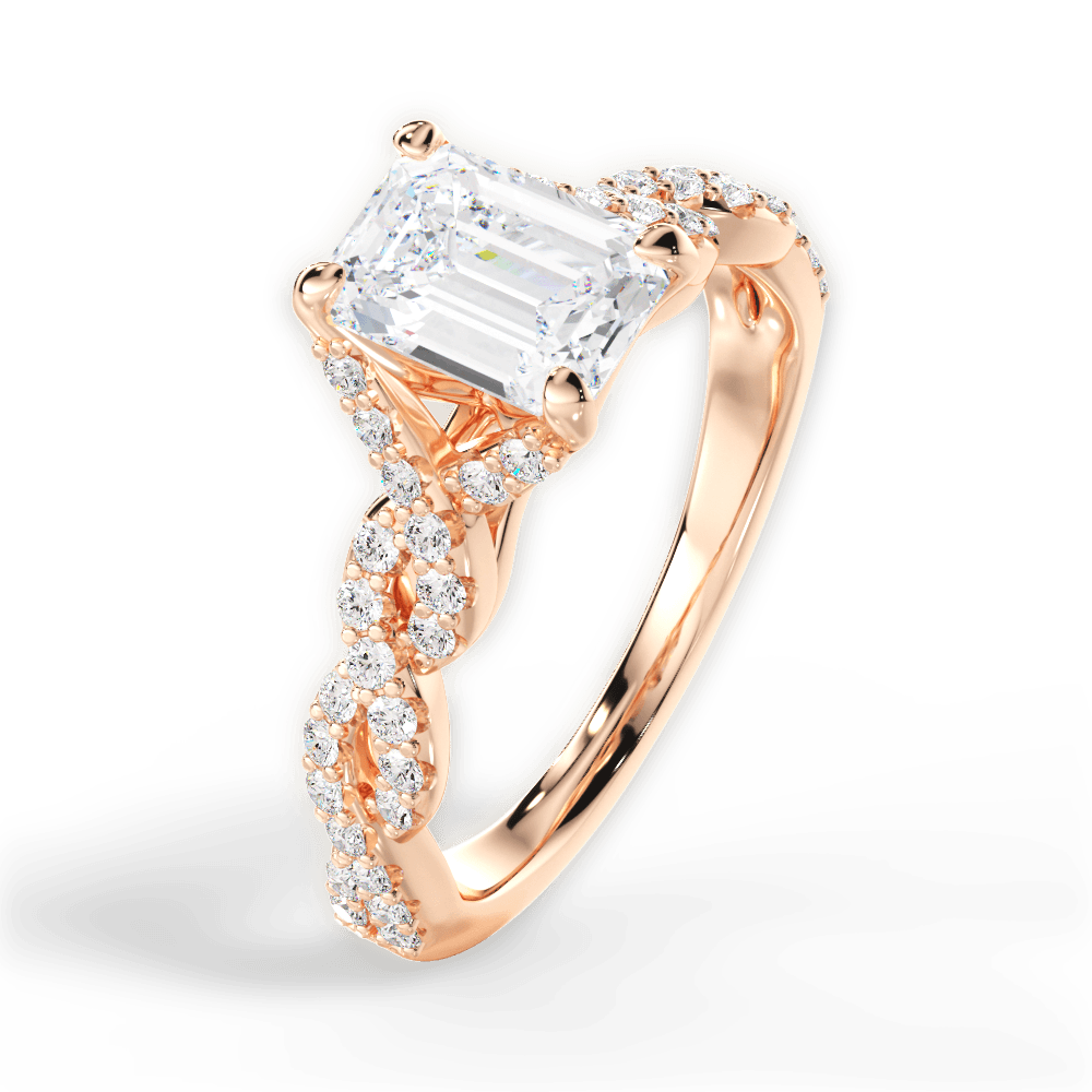 14kt Rose Gold/18kt Rose Gold/emerald/side