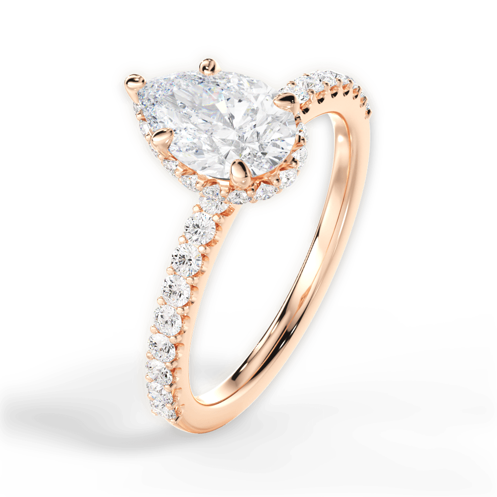14kt Rose Gold/18kt Rose Gold/pear/side