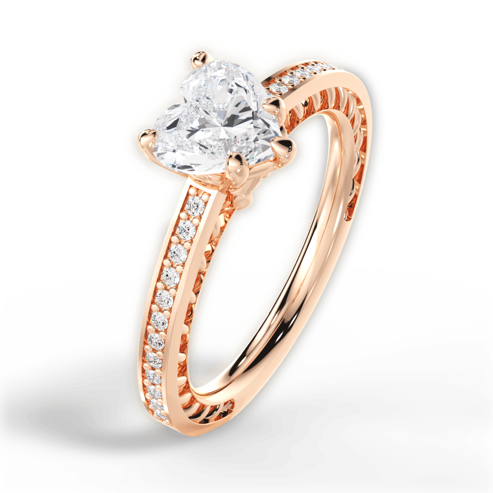 14kt Rose Gold/18kt Rose Gold/heart/side