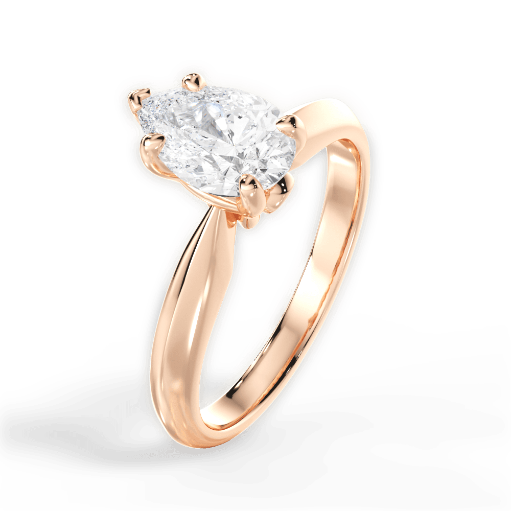 14kt Rose Gold/18kt Rose Gold/pear/side