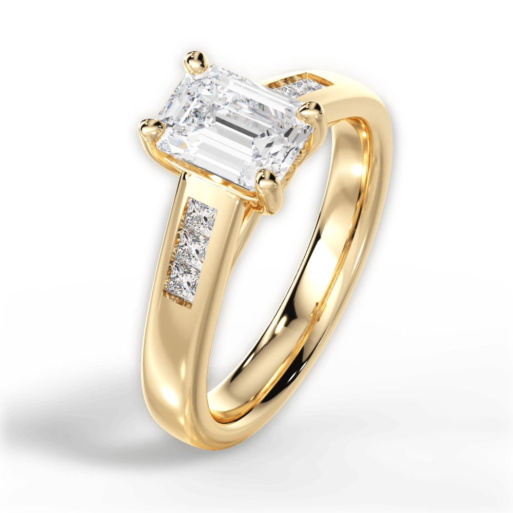 14kt Yellow Gold/18kt Yellow Gold/emerald/side