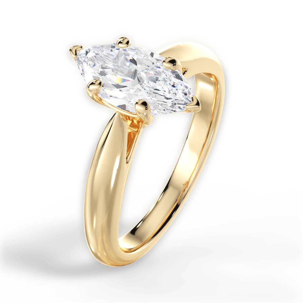 14kt Yellow Gold/18kt Yellow Gold/marquise/side