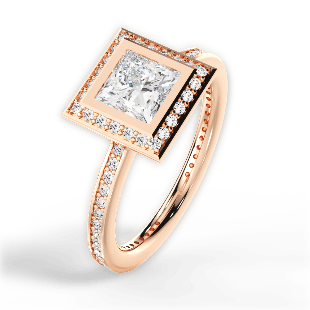 14kt Rose Gold/18kt Rose Gold/princess/side