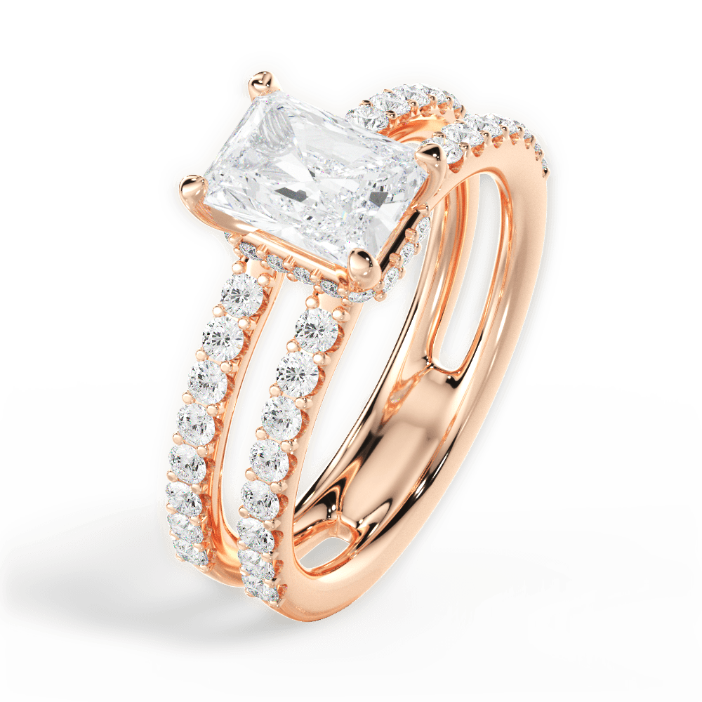 14kt Rose Gold/18kt Rose Gold/radiant/side