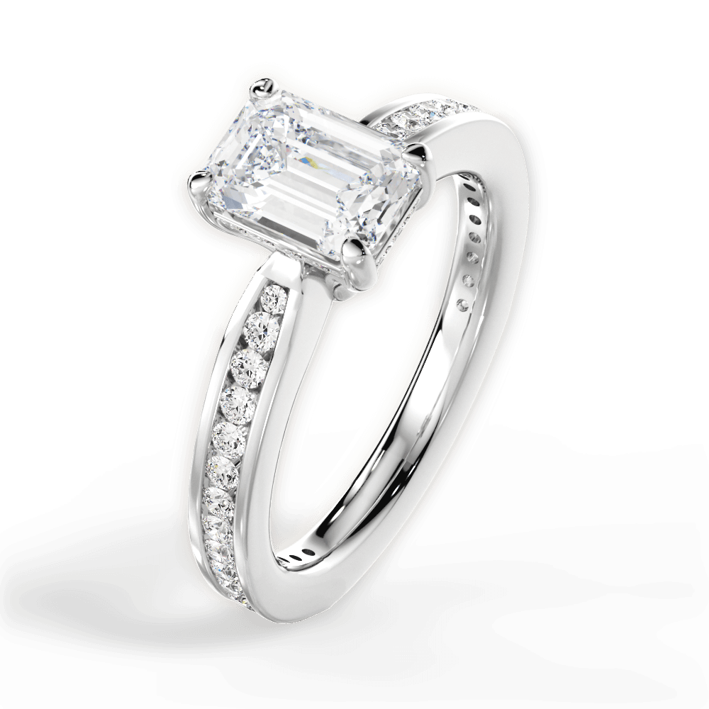 14kt White Gold/18kt White Gold/Platinum/emerald/side