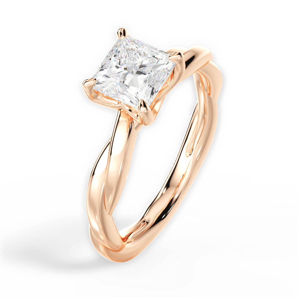 14kt Rose Gold/18kt Rose Gold/princess/side