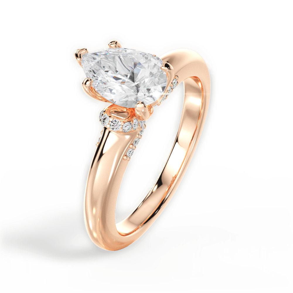 14kt Rose Gold/18kt Rose Gold/pear/side