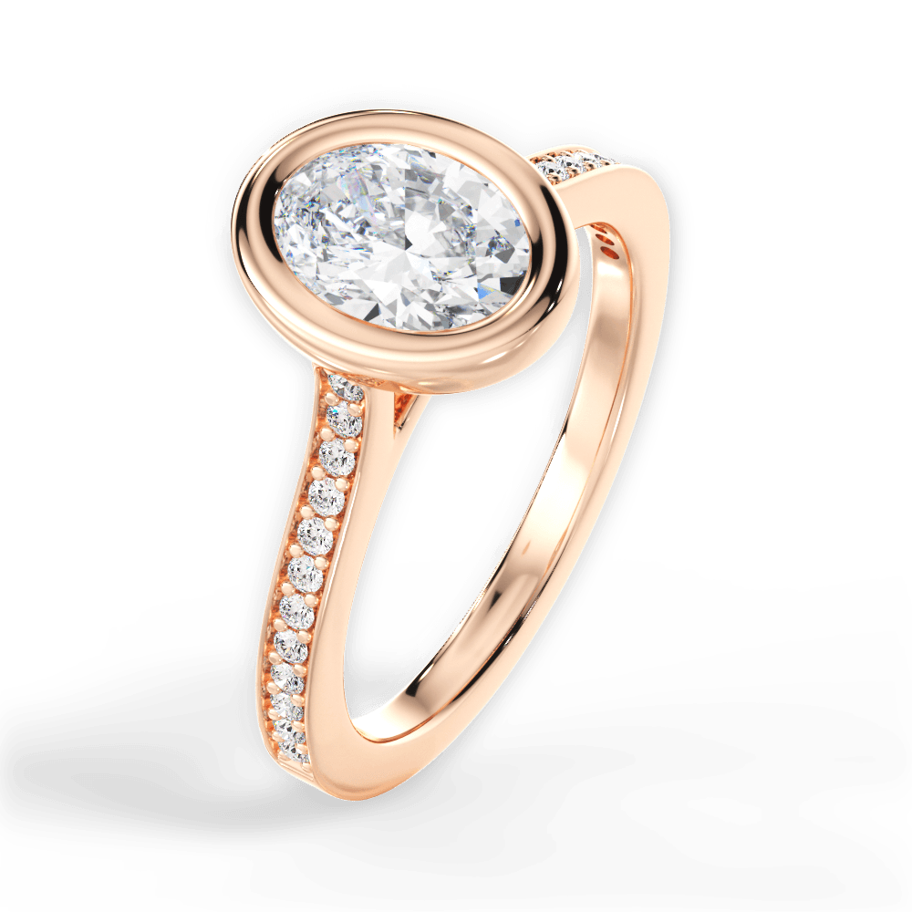 14kt Rose Gold/18kt Rose Gold/oval/side