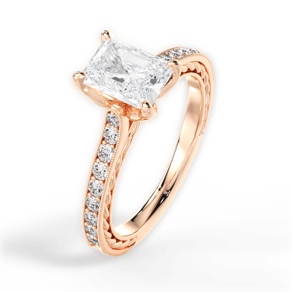 14kt Rose Gold/18kt Rose Gold/radiant/side