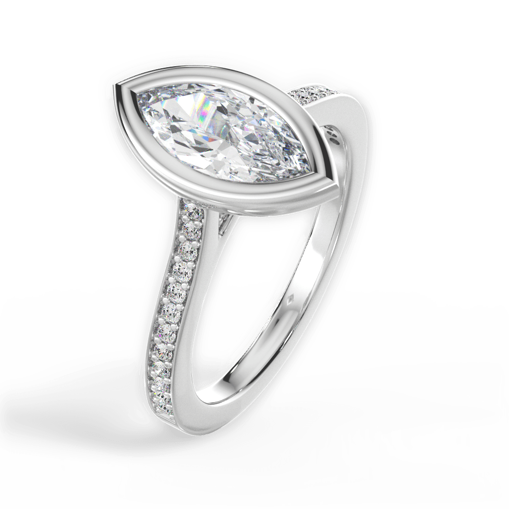 14kt White Gold/18kt White Gold/Platinum/marquise/side