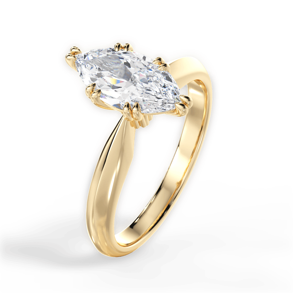 14kt Yellow Gold/18kt Yellow Gold/marquise/side