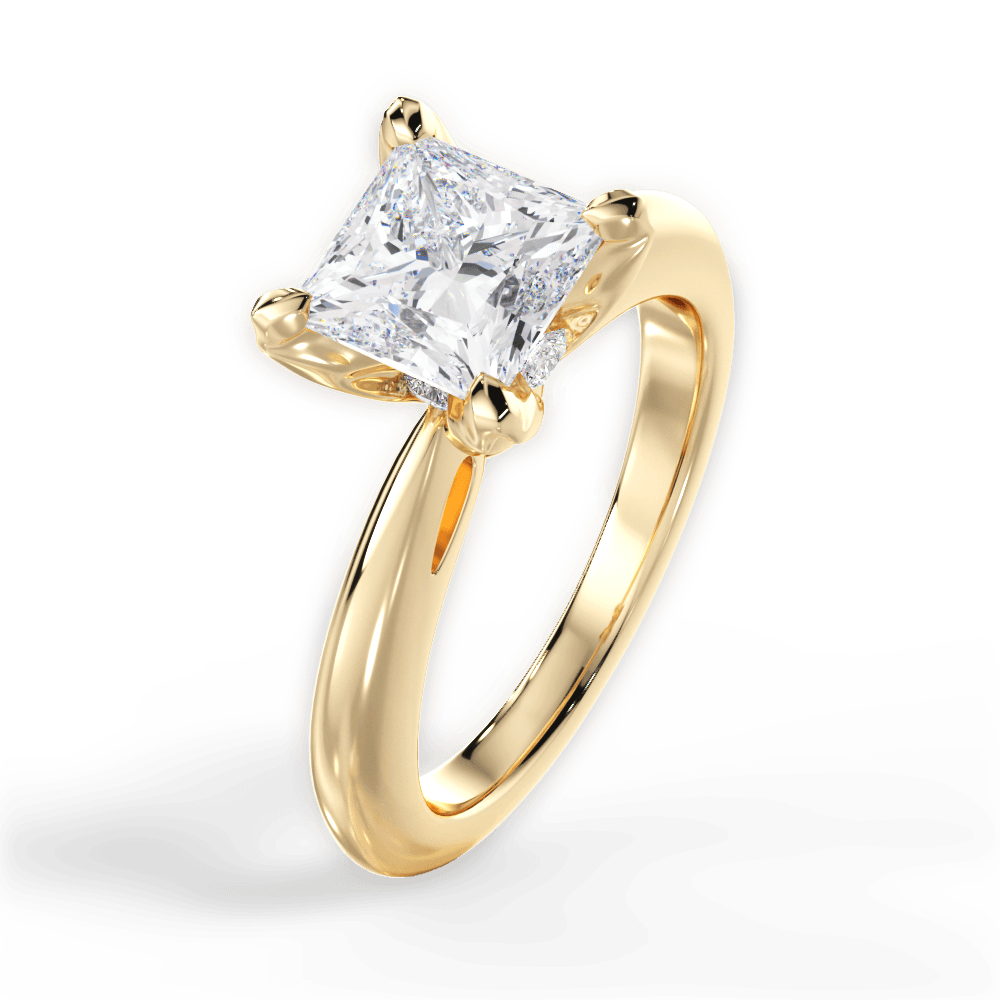 14kt Yellow Gold/18kt Yellow Gold/princess/side