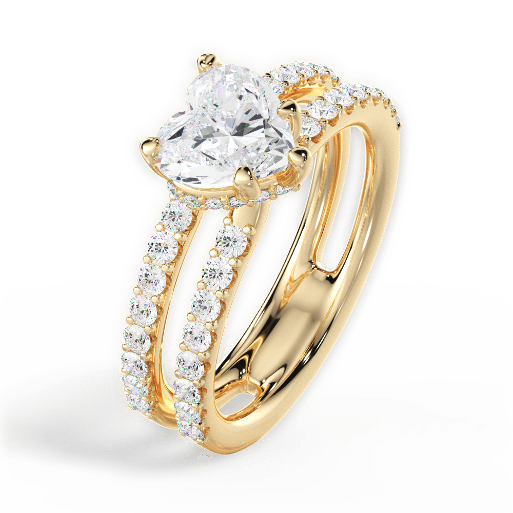 14kt Yellow Gold/18kt Yellow Gold/heart/side