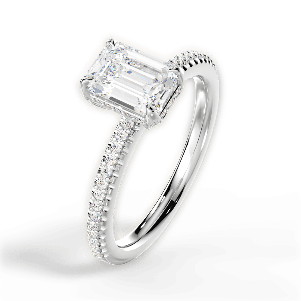 14kt White Gold/18kt White Gold/Platinum/emerald/side