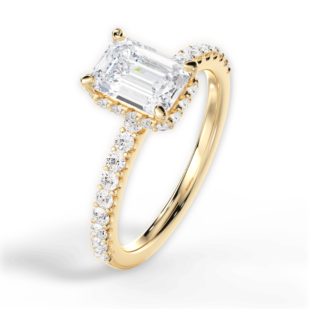 14kt Yellow Gold/18kt Yellow Gold/emerald/side