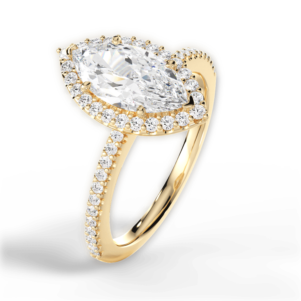 14kt Yellow Gold/18kt Yellow Gold/marquise/side