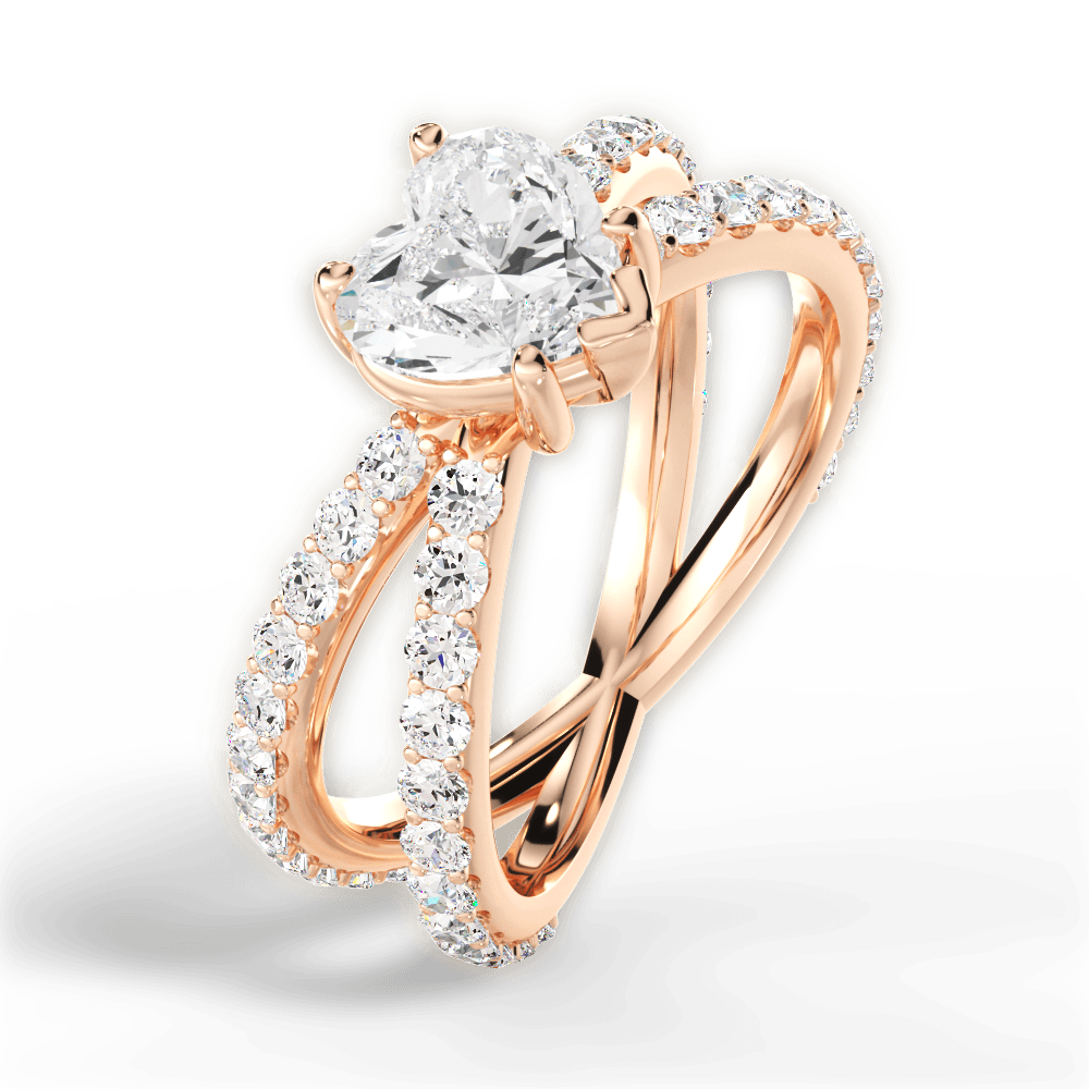 14kt Rose Gold/18kt Rose Gold/heart/side