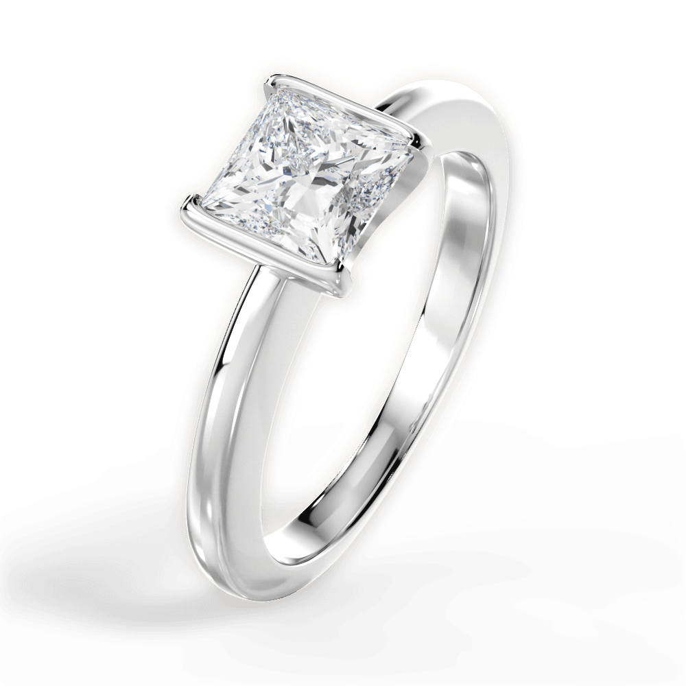 14kt White Gold/18kt White Gold/Platinum/princess/side