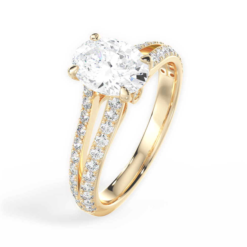 14kt Yellow Gold/18kt Yellow Gold/oval/side