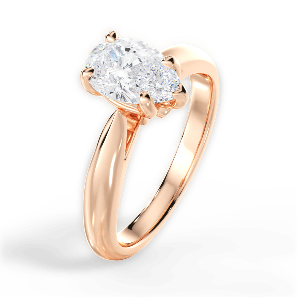 14kt Rose Gold/18kt Rose Gold/pear/side