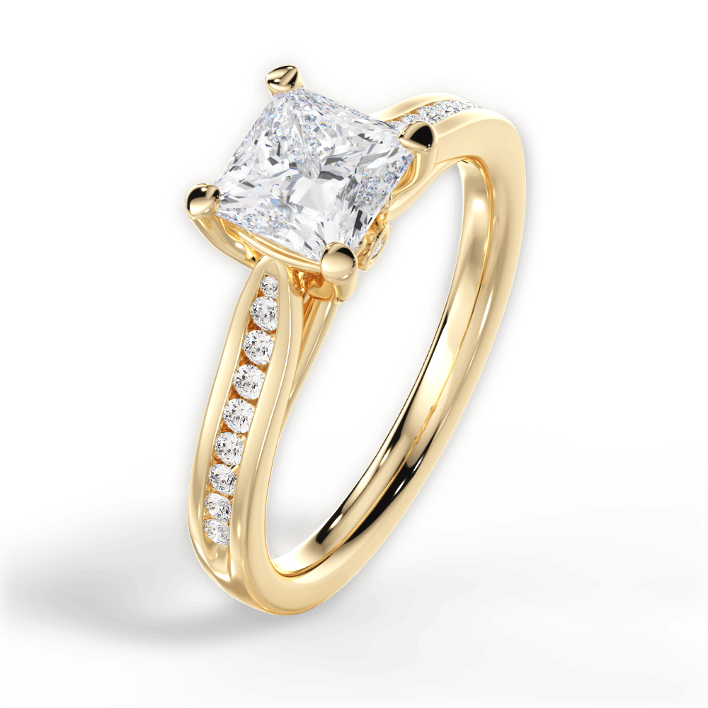 14kt Yellow Gold/18kt Yellow Gold/princess/side