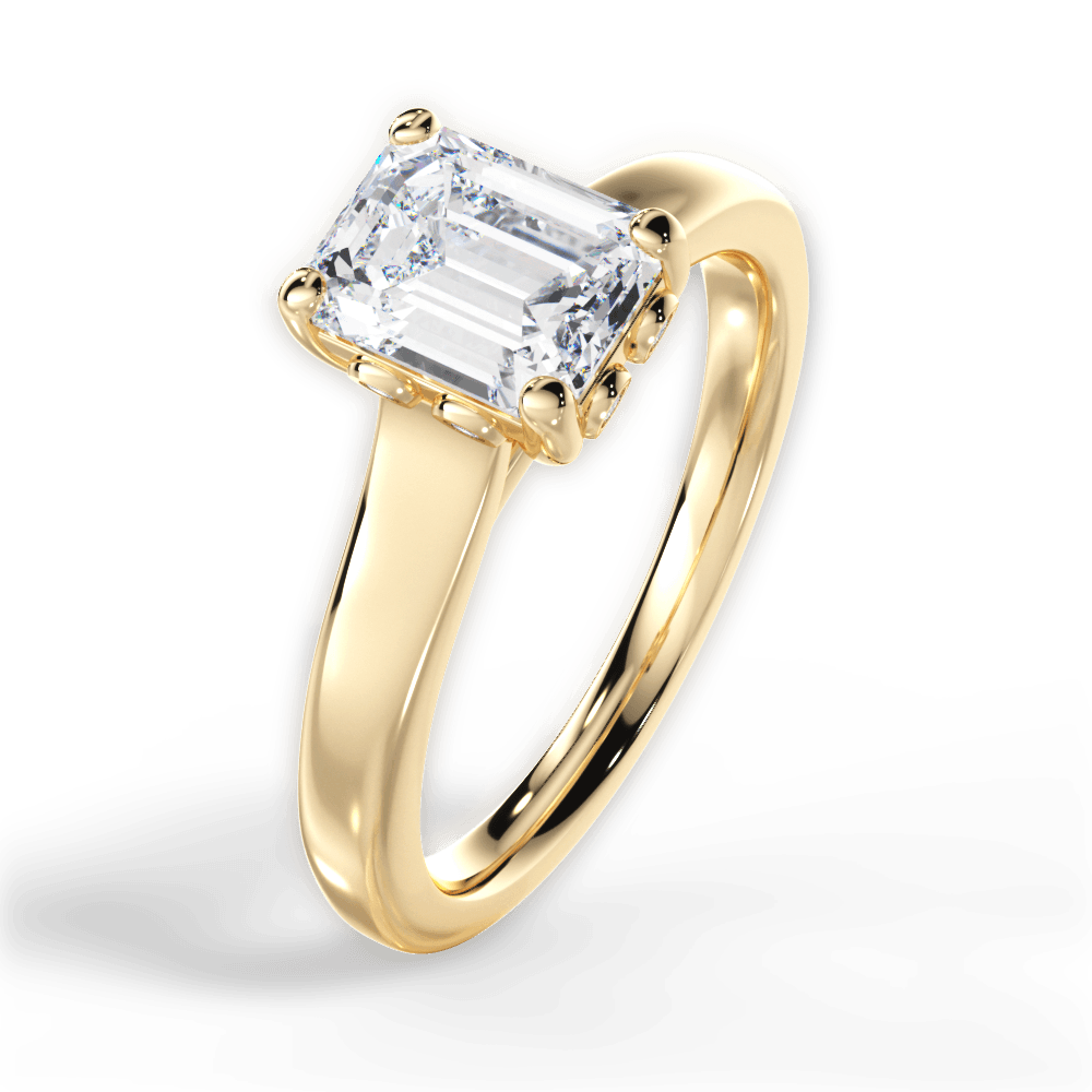 14kt Yellow Gold/18kt Yellow Gold/emerald/side