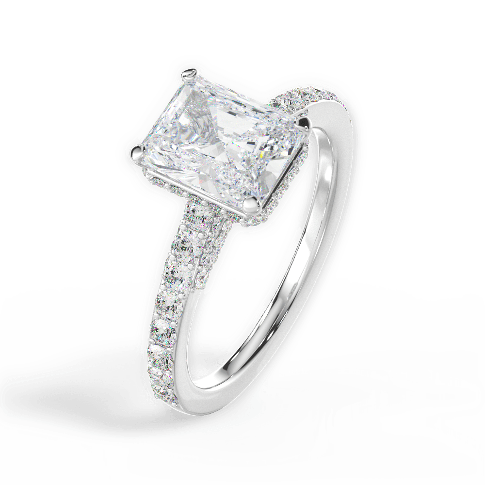 14kt White Gold/18kt White Gold/Platinum/radiant/side