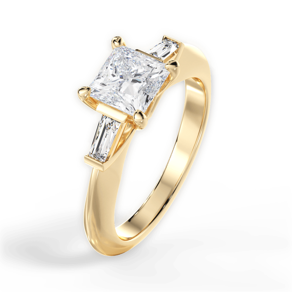 14kt Yellow Gold/18kt Yellow Gold/princess/side