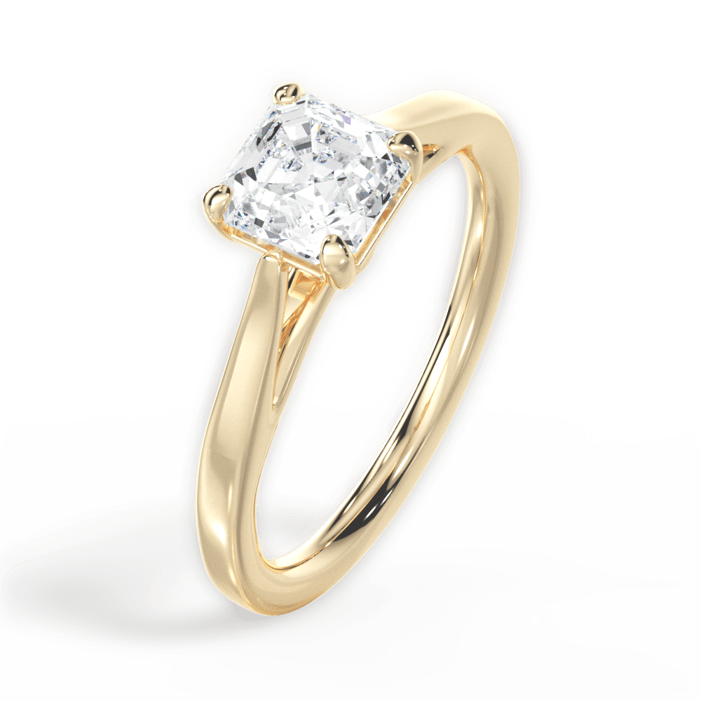 14kt Yellow Gold/18kt Yellow Gold/asscher/side