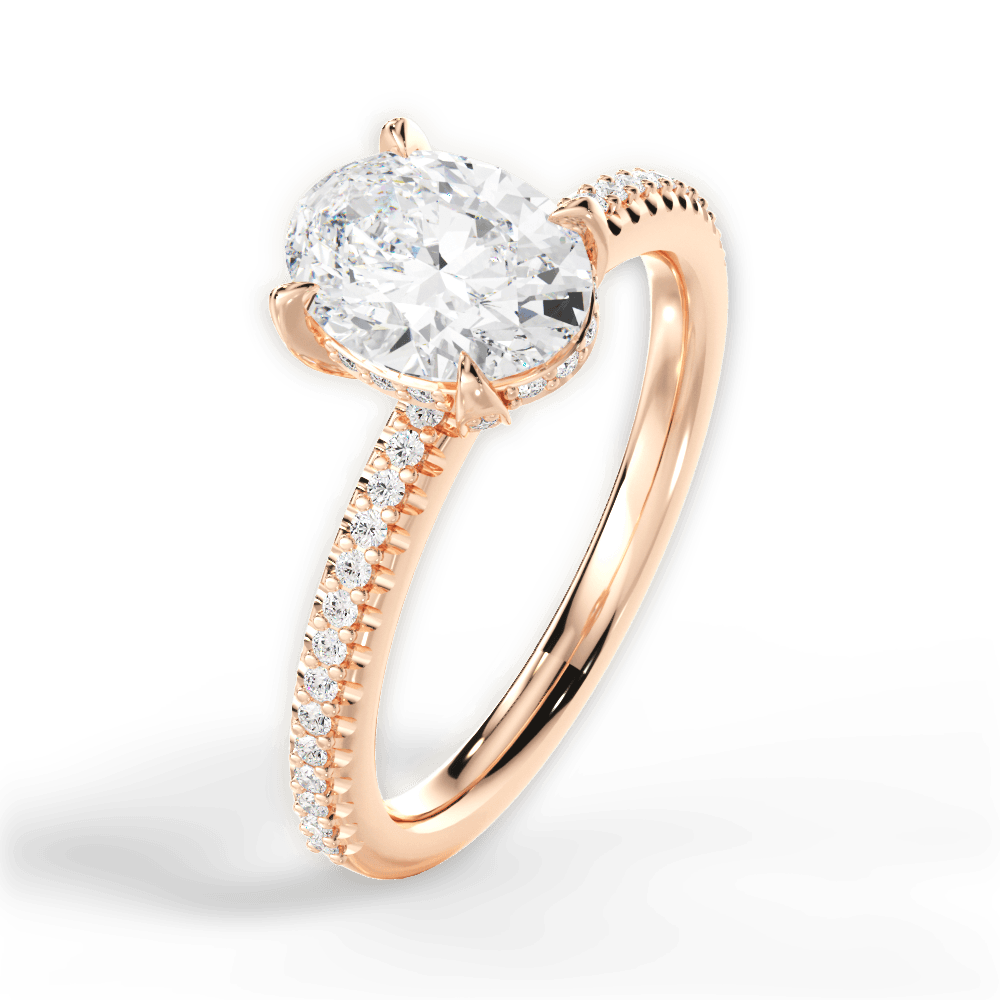 14kt Rose Gold/18kt Rose Gold/oval/side